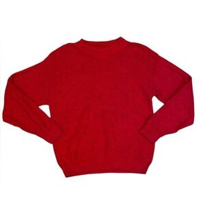 Red textured vintage 80s crewneck 100% cotton sweater